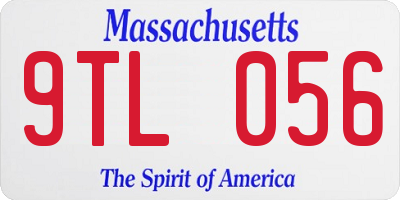 MA license plate 9TL056