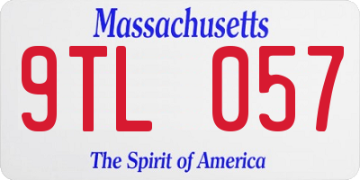 MA license plate 9TL057