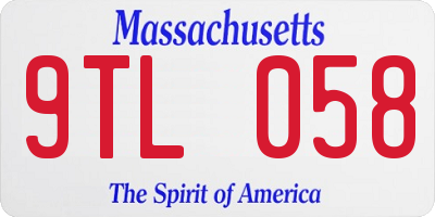 MA license plate 9TL058
