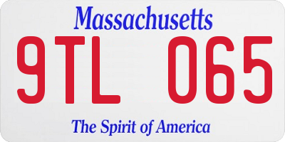 MA license plate 9TL065