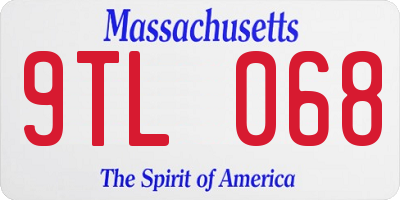 MA license plate 9TL068