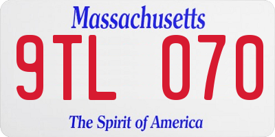 MA license plate 9TL070