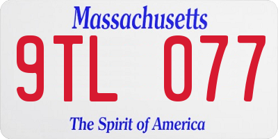 MA license plate 9TL077