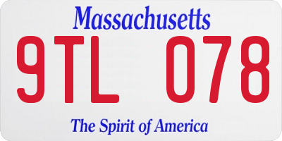 MA license plate 9TL078