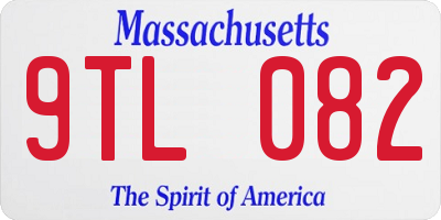 MA license plate 9TL082