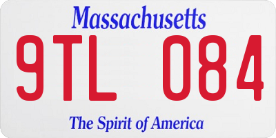 MA license plate 9TL084