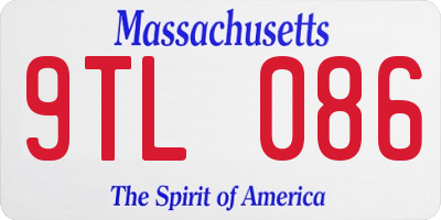 MA license plate 9TL086