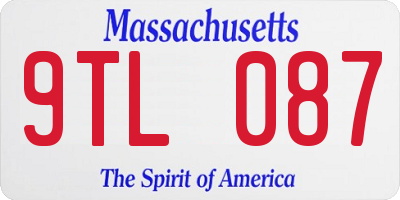 MA license plate 9TL087