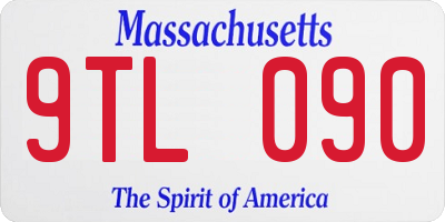 MA license plate 9TL090