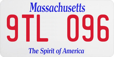 MA license plate 9TL096