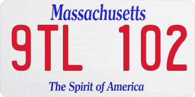 MA license plate 9TL102