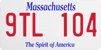 MA license plate 9TL104