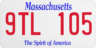 MA license plate 9TL105