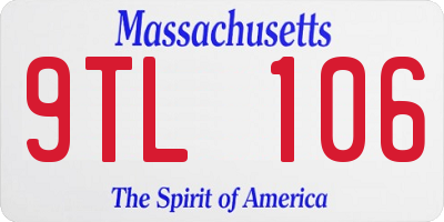 MA license plate 9TL106