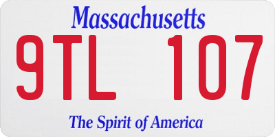MA license plate 9TL107