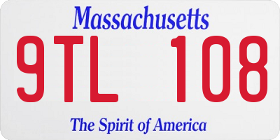 MA license plate 9TL108