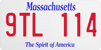 MA license plate 9TL114