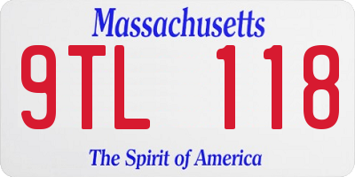 MA license plate 9TL118