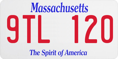 MA license plate 9TL120