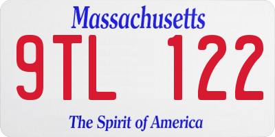 MA license plate 9TL122