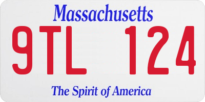 MA license plate 9TL124