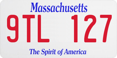 MA license plate 9TL127