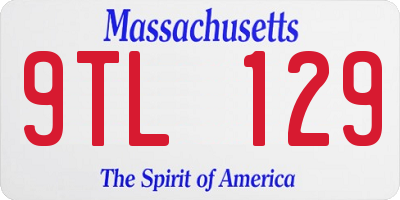 MA license plate 9TL129