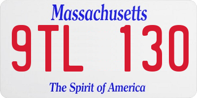 MA license plate 9TL130