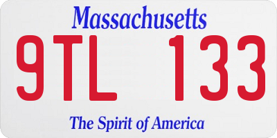 MA license plate 9TL133