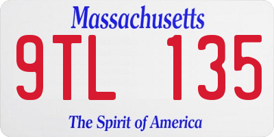 MA license plate 9TL135