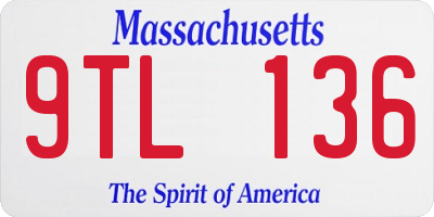 MA license plate 9TL136