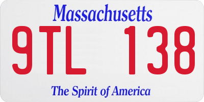 MA license plate 9TL138