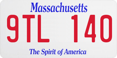 MA license plate 9TL140