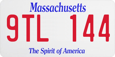MA license plate 9TL144