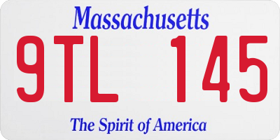MA license plate 9TL145
