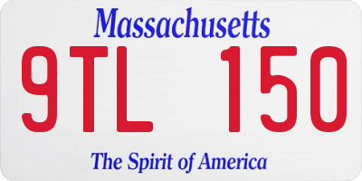 MA license plate 9TL150