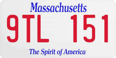 MA license plate 9TL151