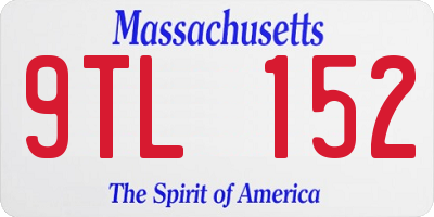 MA license plate 9TL152