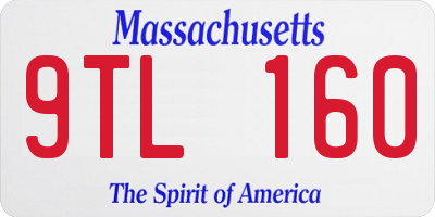 MA license plate 9TL160