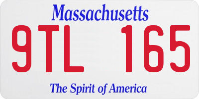 MA license plate 9TL165