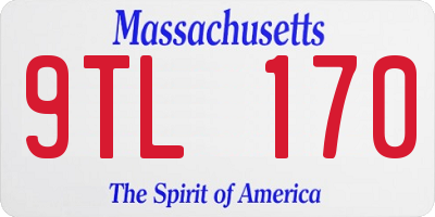 MA license plate 9TL170