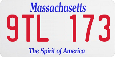 MA license plate 9TL173