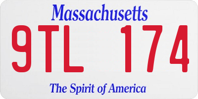 MA license plate 9TL174