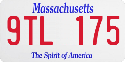 MA license plate 9TL175