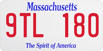 MA license plate 9TL180