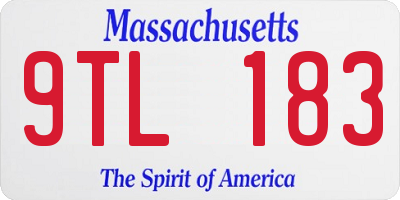 MA license plate 9TL183