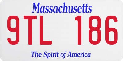 MA license plate 9TL186