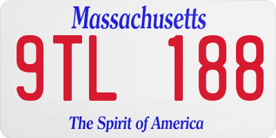MA license plate 9TL188