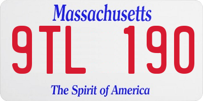 MA license plate 9TL190