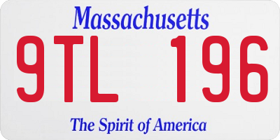MA license plate 9TL196